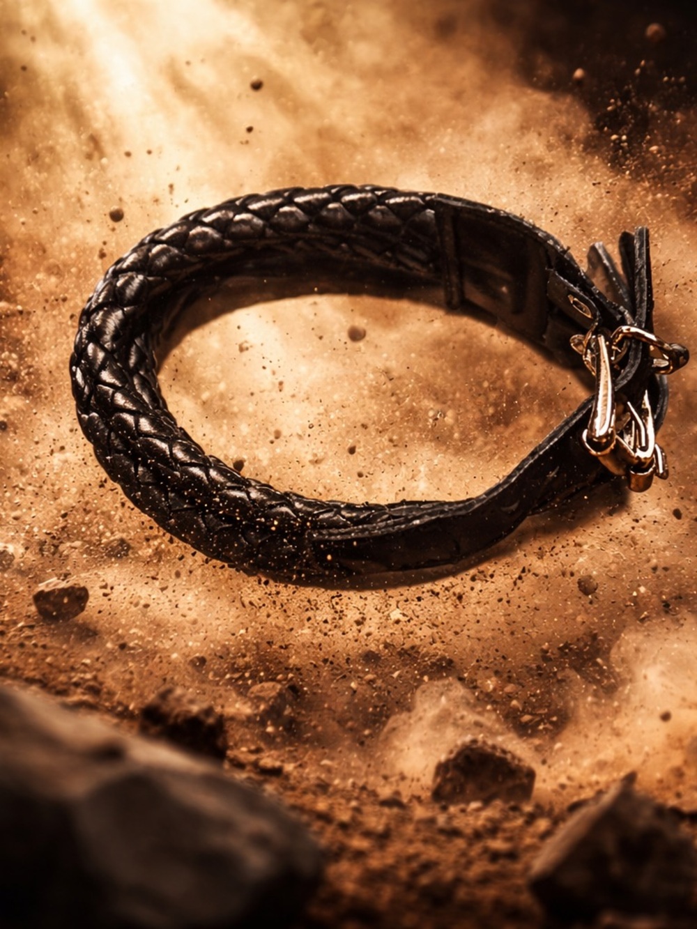 Black Braided Leather Bracelet